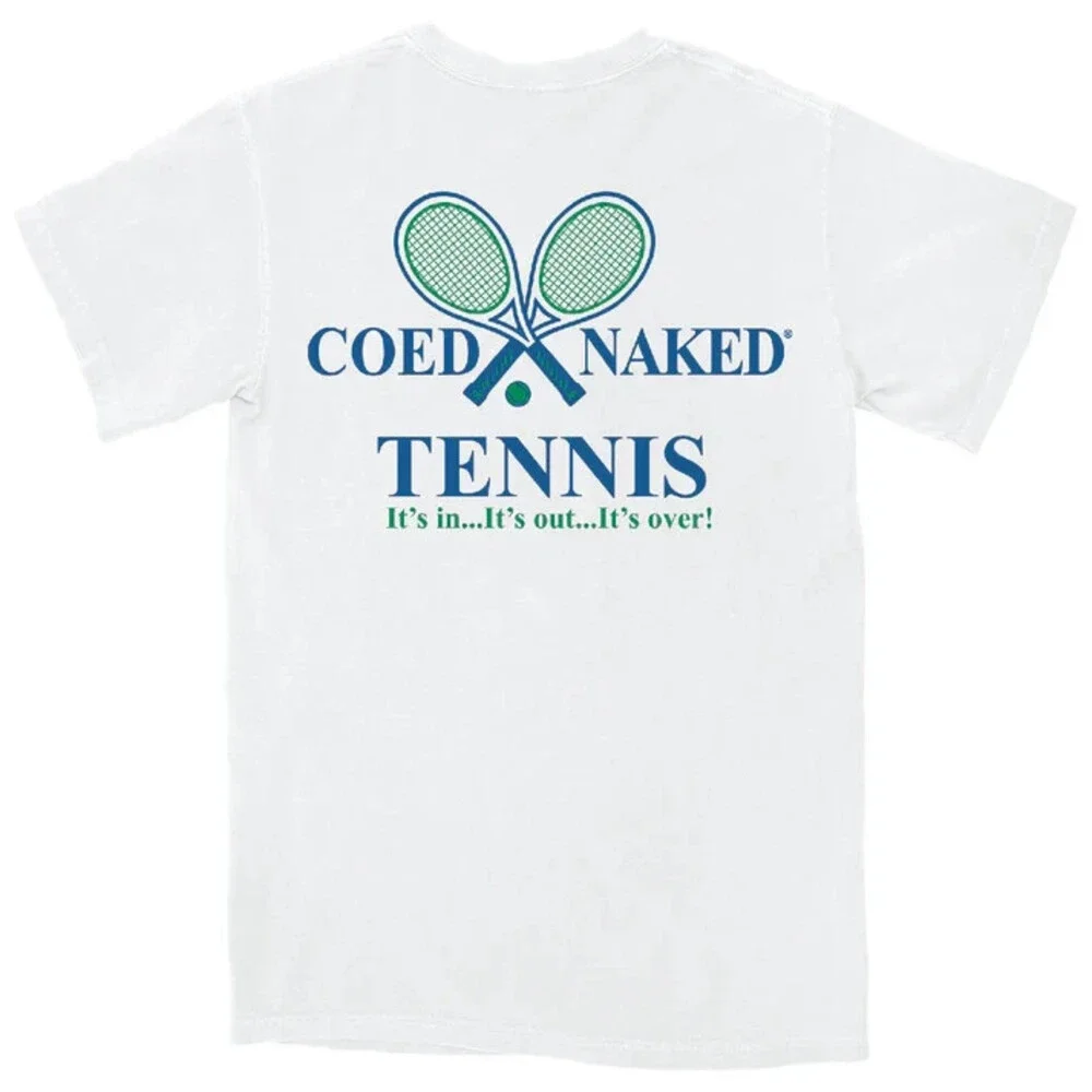 COED Naked Tennis T-Shirt, White , Size XXL